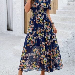 Blue and Yellow Tiered Sundress